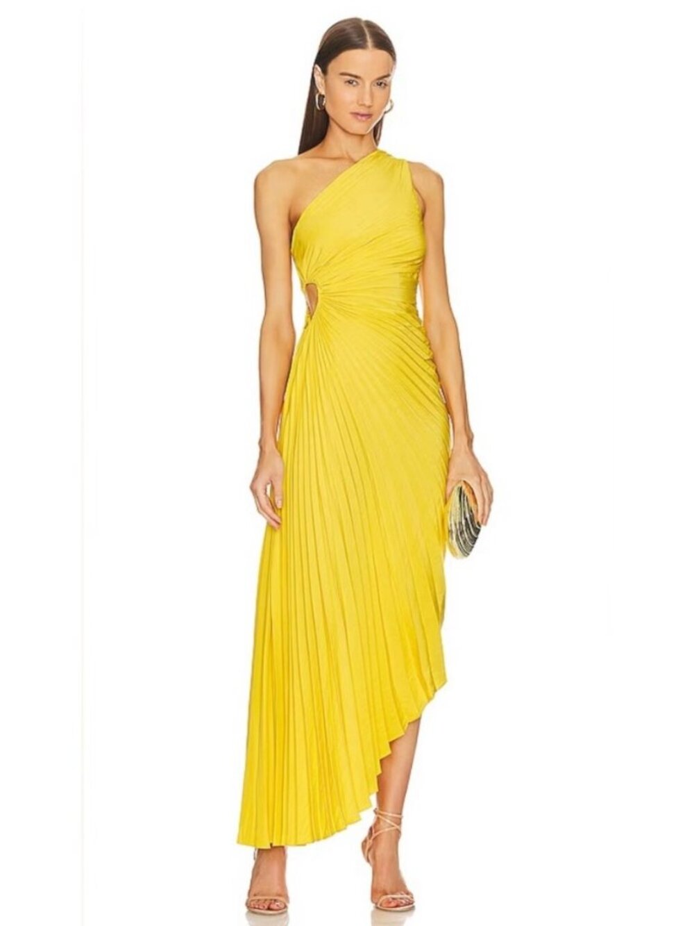 A.L.C. Delfina One Shoulder Pleated Midi Dress
